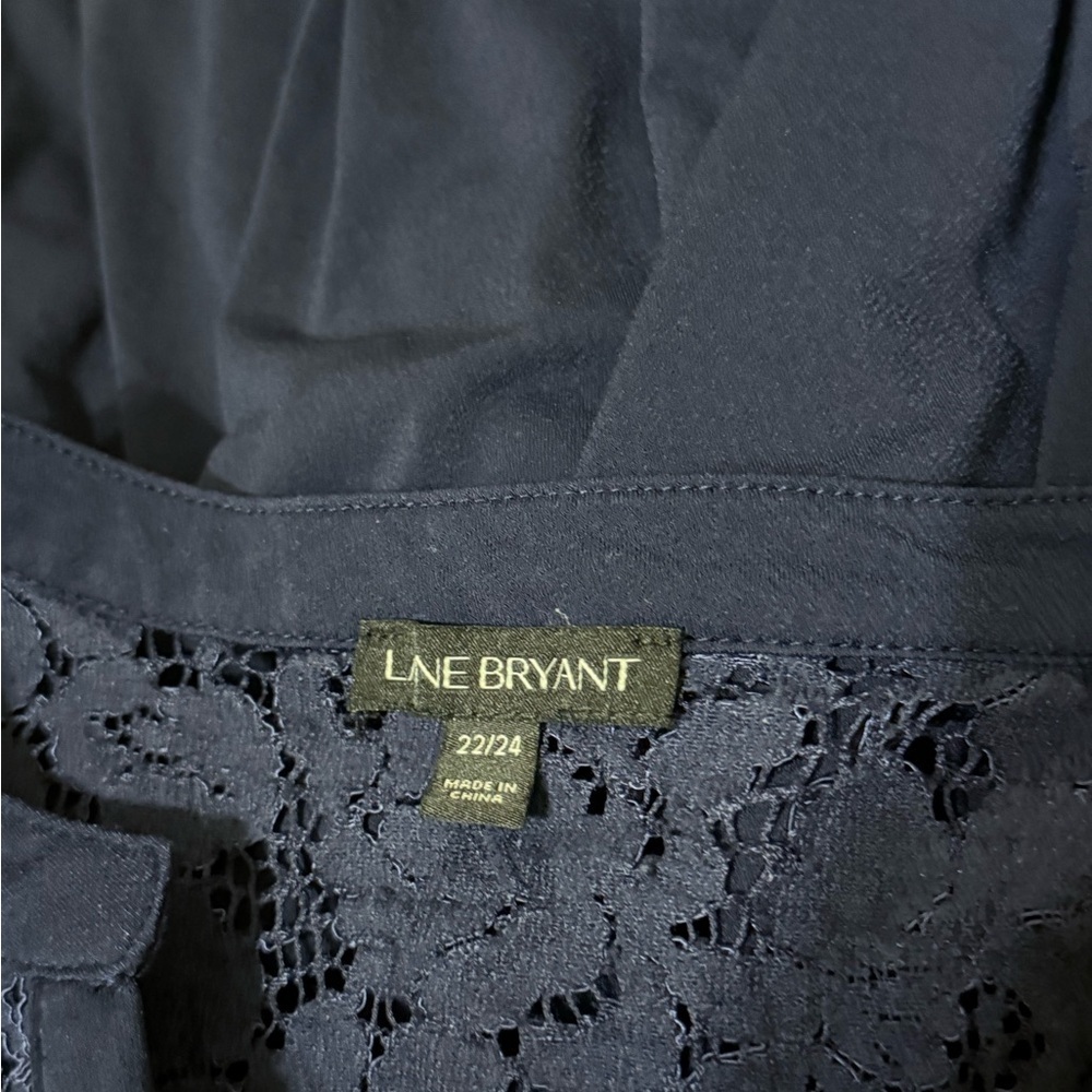 Lane Bryant Deep Blue Lace Detail Blouse - Picture 5 of 6